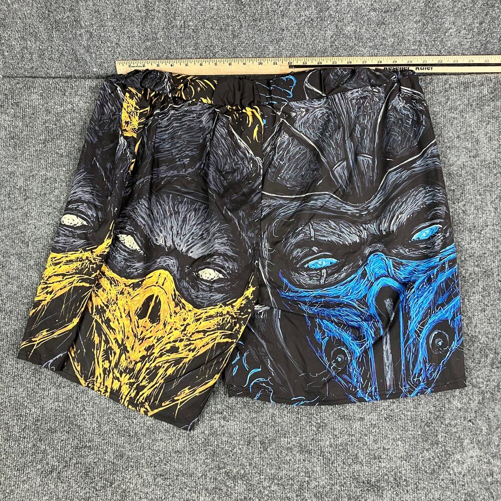 Mortal Kombat Swim Trunks Mens Size‎ 40 Black Scorpion Sub-Zero Graphic Shorts